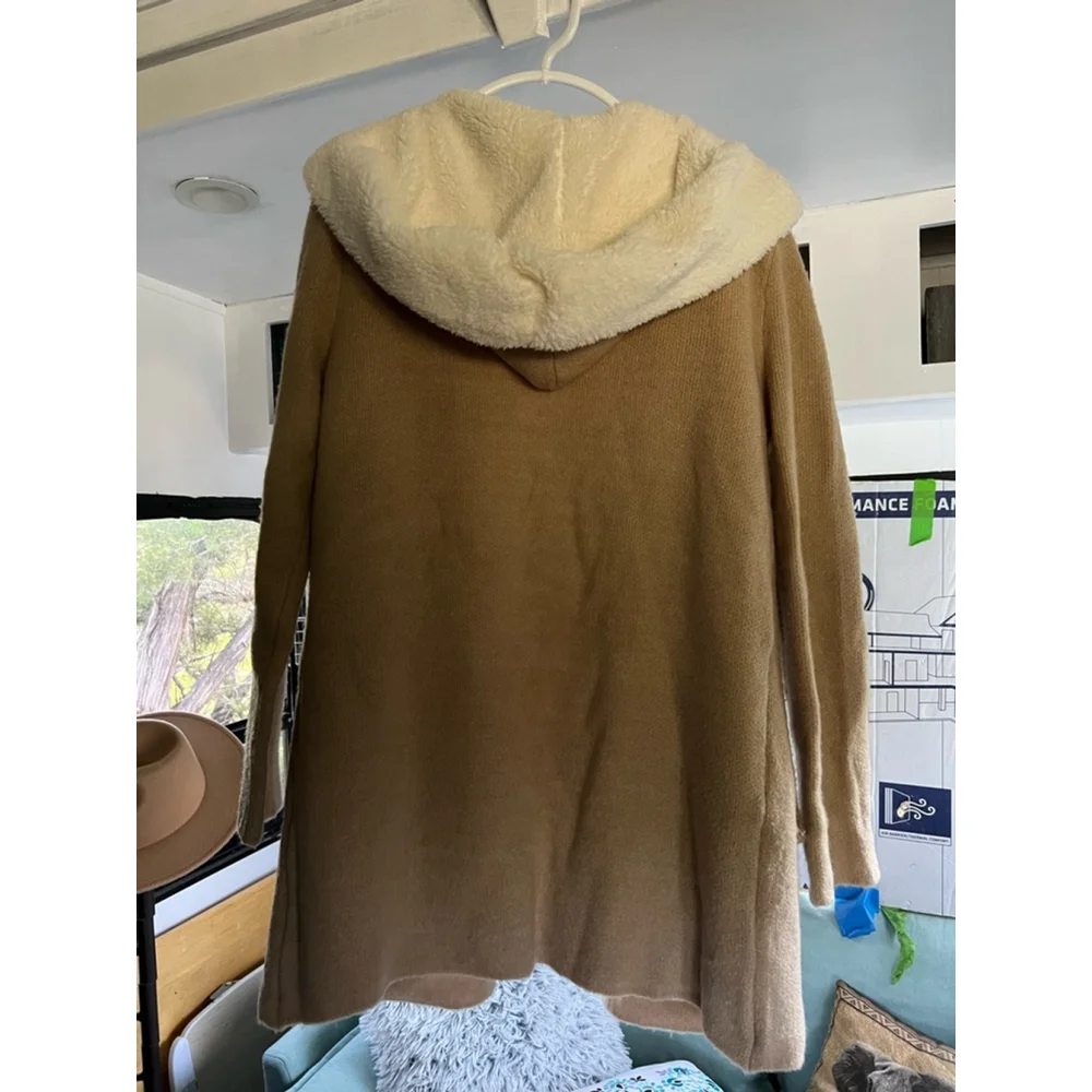Women's Twine & String Cardigan Size L Tan